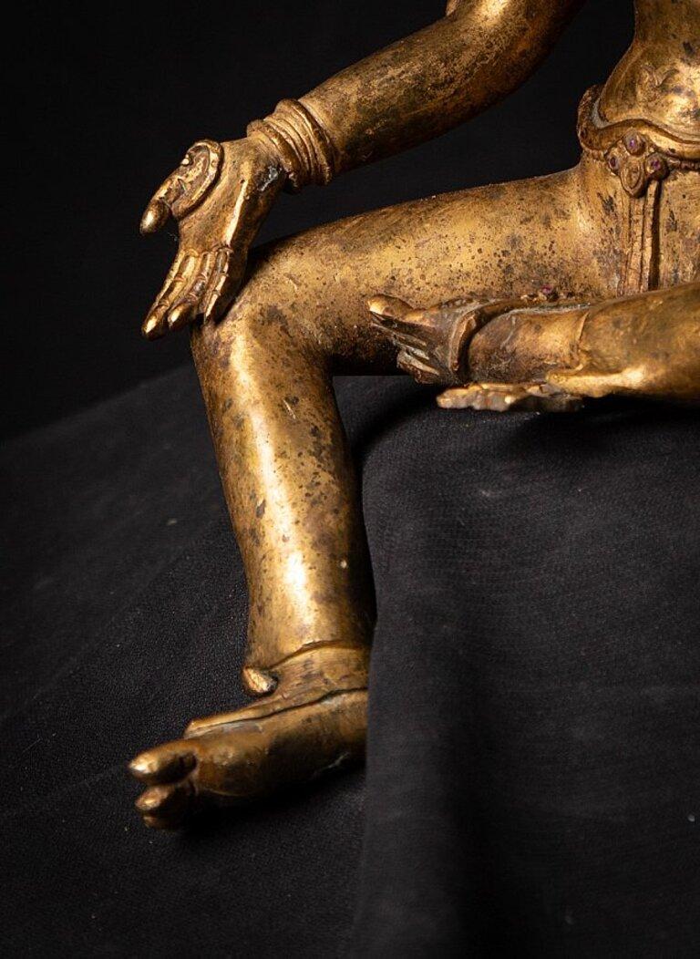 20th Century Old Bronze Nepali Green Tara Statue from Nepal