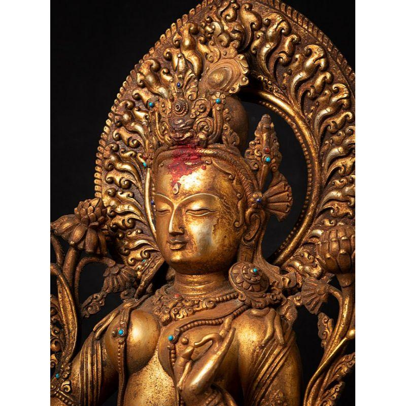 Bronze Old bronze Nepali Green Tara statue from Nepal