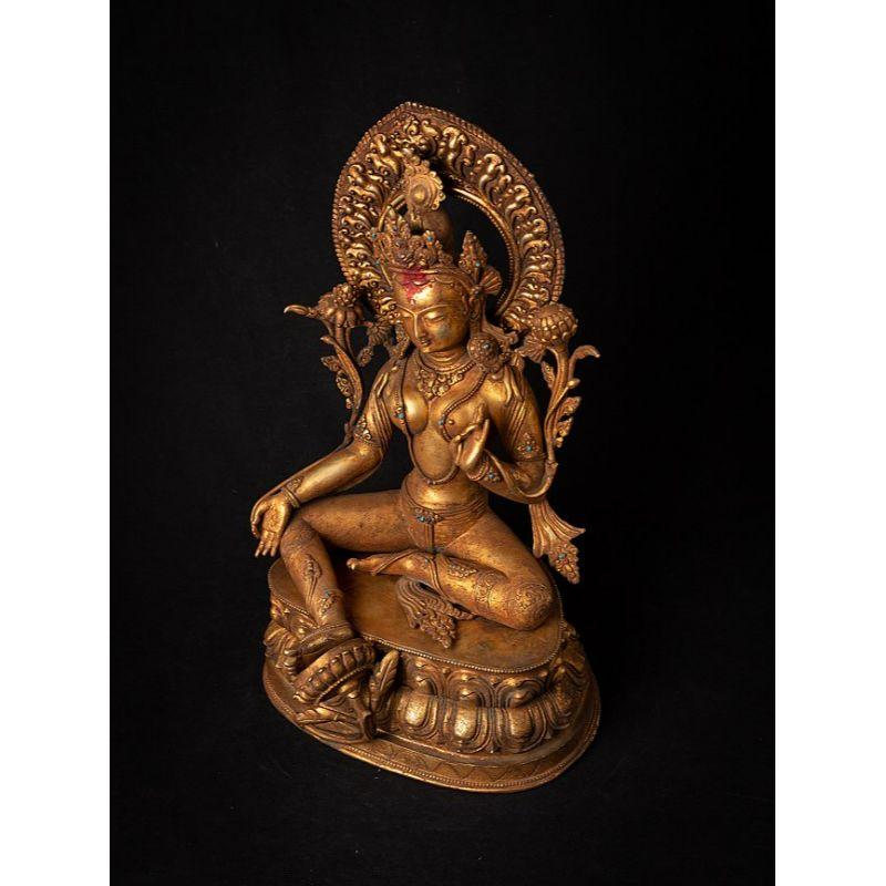 Old bronze Nepali Green Tara statue from Nepal 1