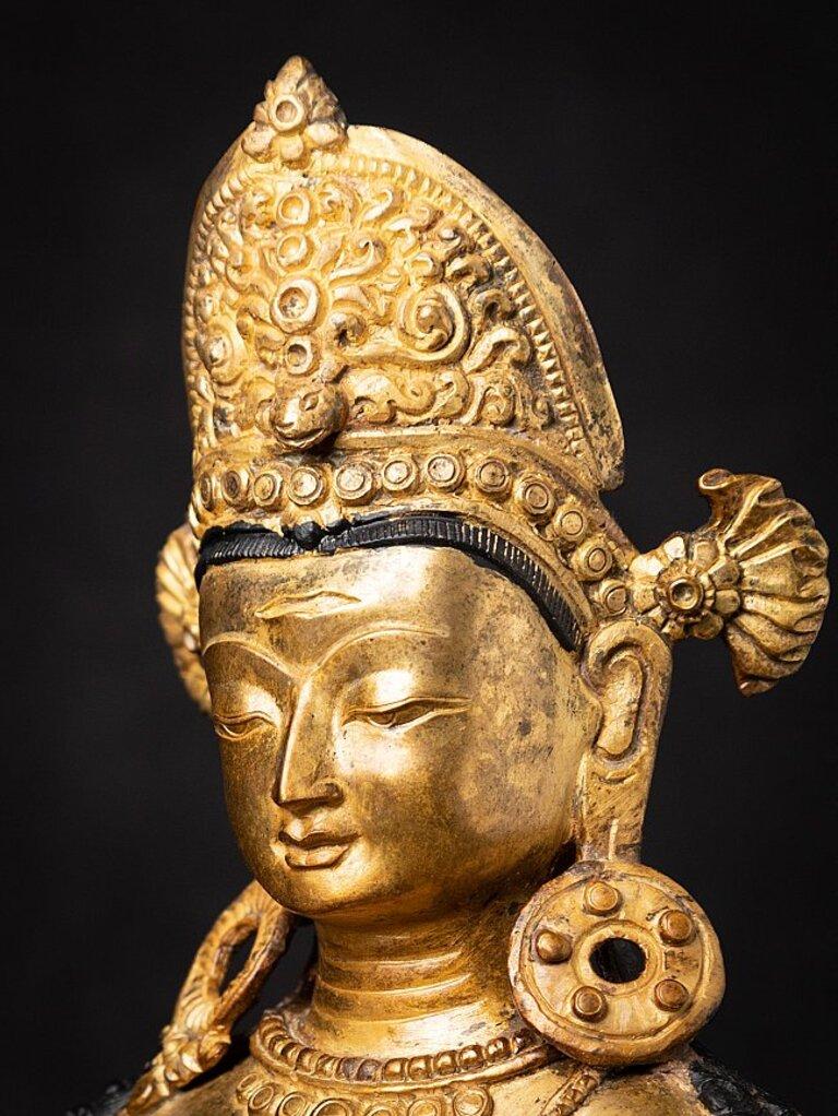 Old Bronze Nepali Indra Statue from Nepal 7
