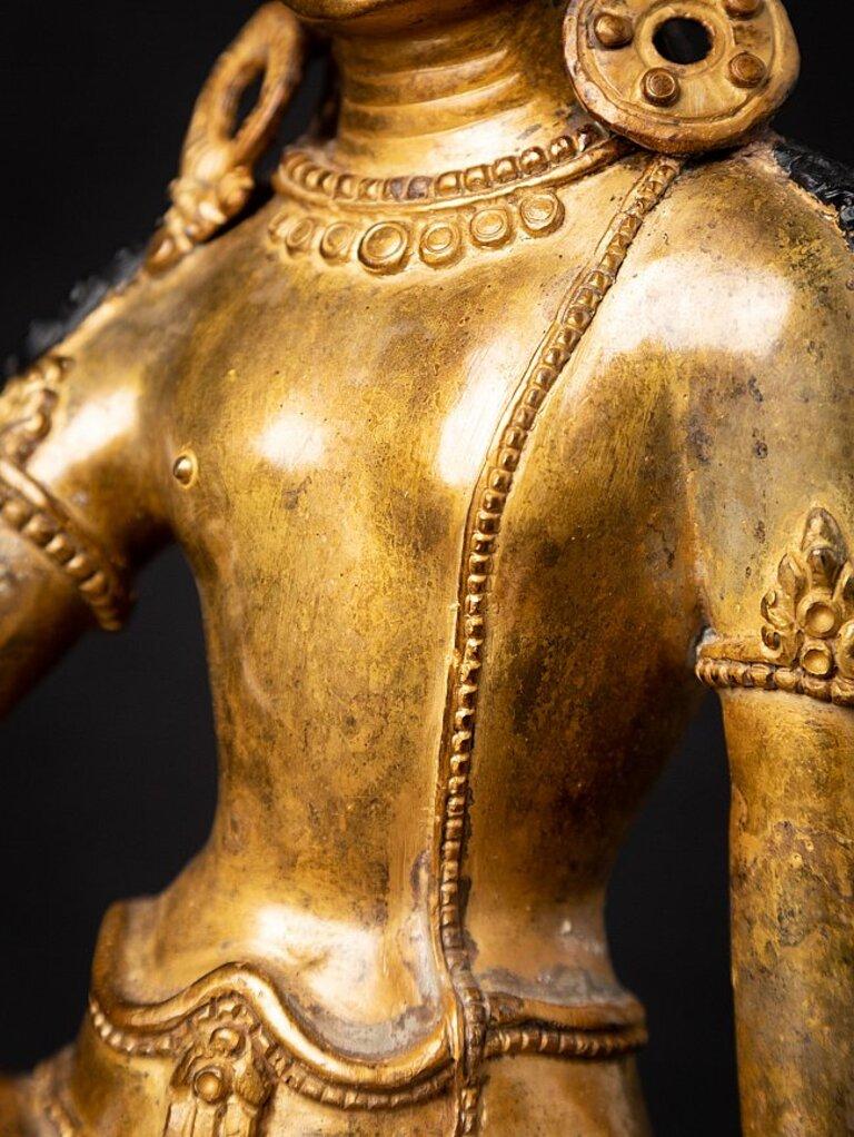Old Bronze Nepali Indra Statue from Nepal 12