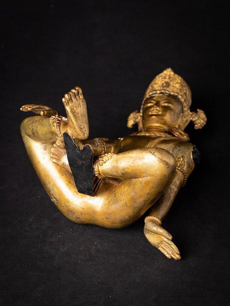 Old Bronze Nepali Indra Statue from Nepal 15