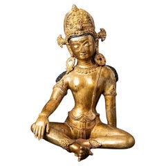 Old Bronze Nepali Indra Statue from Nepal