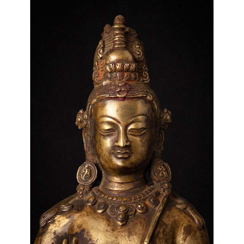 Old Bronze Nepali Lokeshwor Statue from Nepal For Sale 5