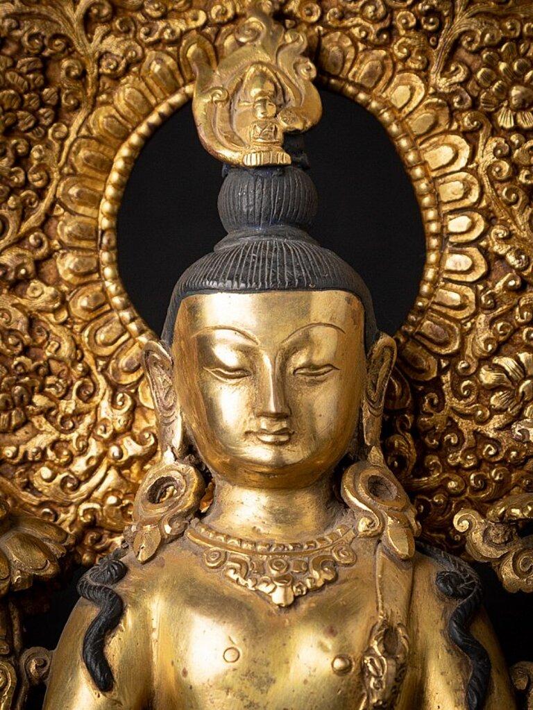 Old Bronze Nepali Lokeshwor Statue from Nepal For Sale at 1stDibs