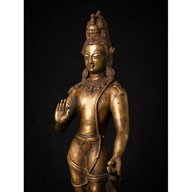 Old Bronze Nepali Lokeshwor Statue from Nepal For Sale 6
