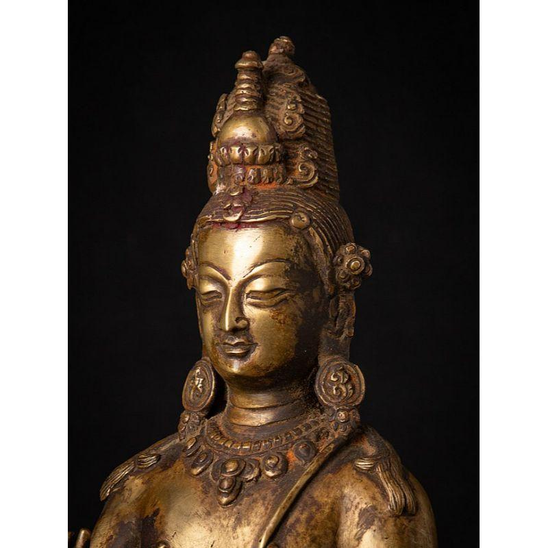 Old Bronze Nepali Lokeshwor Statue from Nepal For Sale 7