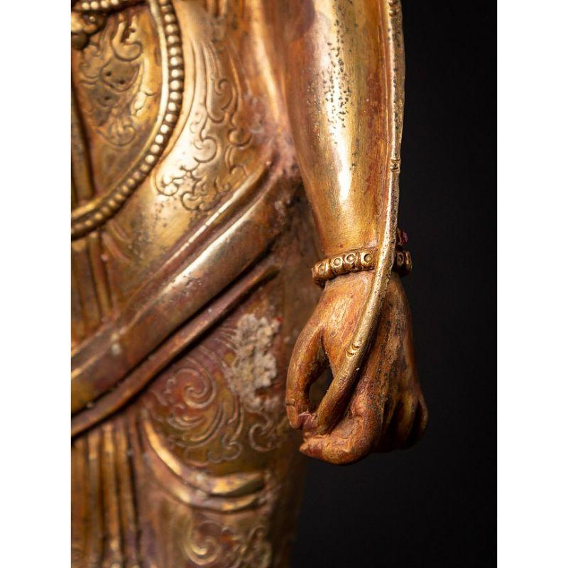 Old Bronze Nepali Lokeshwor Statue from Nepal For Sale 13