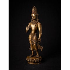 Old Bronze Nepali Lokeshwor Statue from Nepal