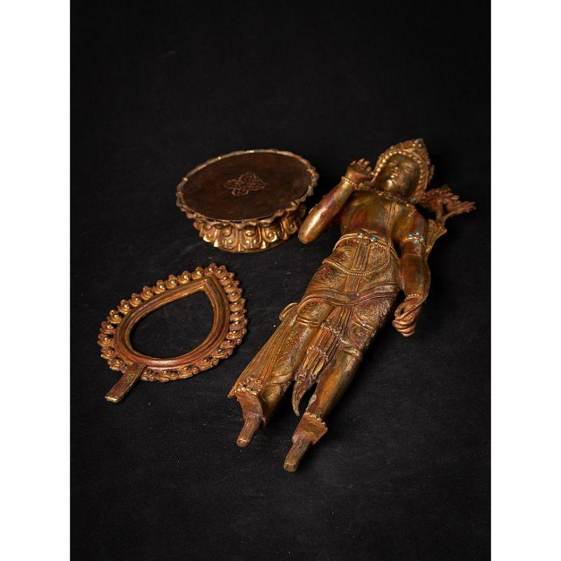 Old Bronze Nepali Lokeshwor Statue from Nepal For Sale 15