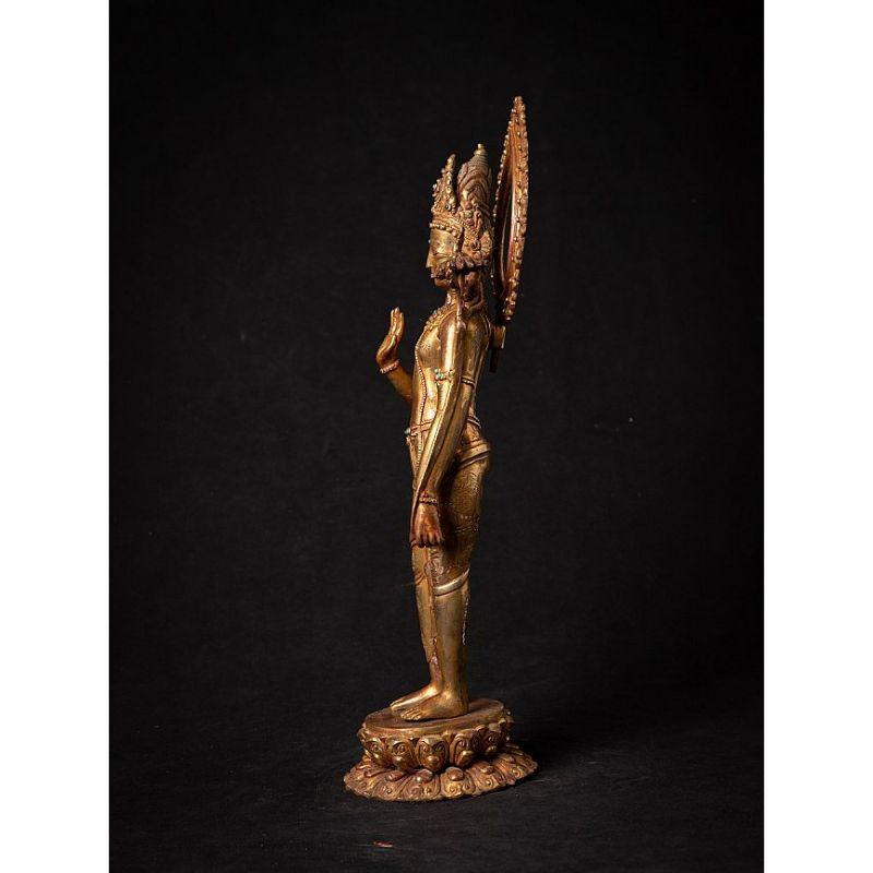 Nepalese Old Bronze Nepali Lokeshwor Statue from Nepal For Sale