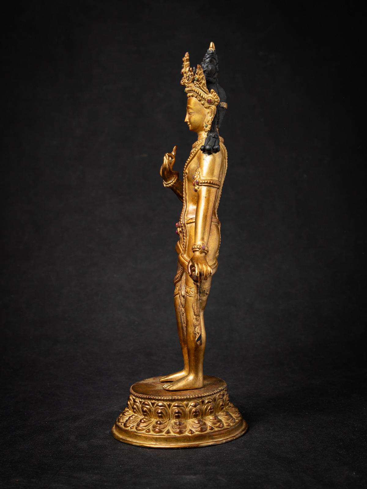 Népalais statue Lokeshwor népalaise en bronze ancien du Népal en vente