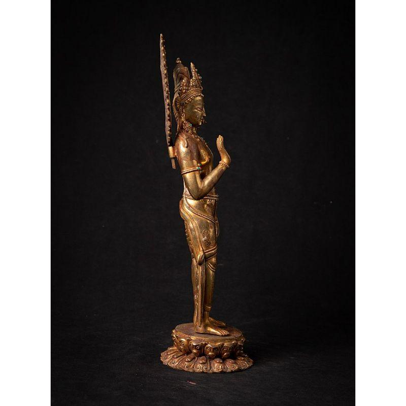 20th Century Old Bronze Nepali Lokeshwor Statue from Nepal For Sale