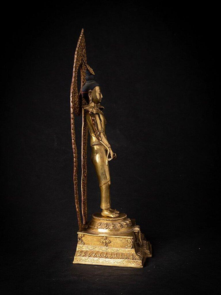 20th Century Old Bronze Nepali Lokeshwor Statue from Nepal For Sale