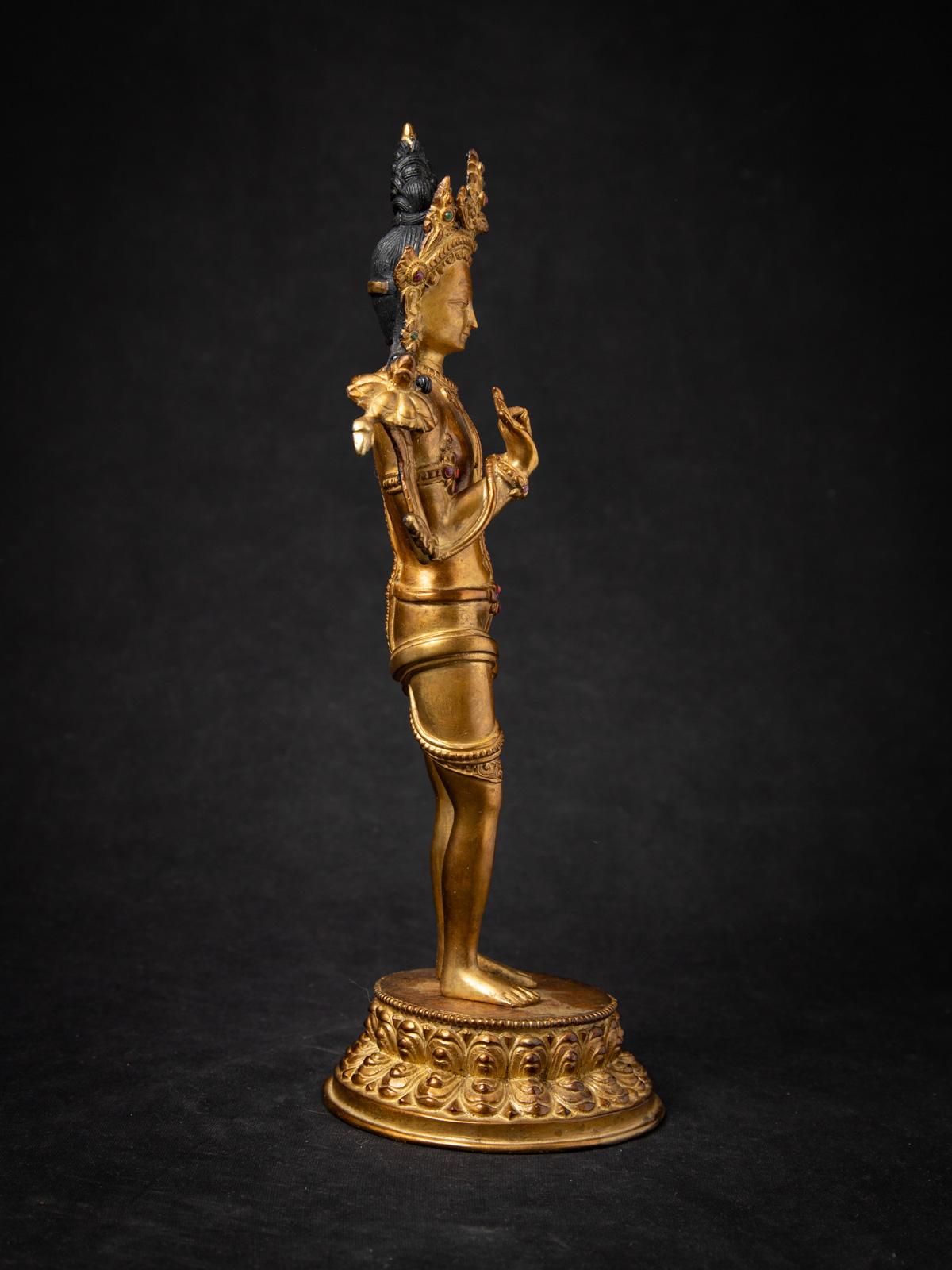 20ième siècle statue Lokeshwor népalaise en bronze ancien du Népal en vente