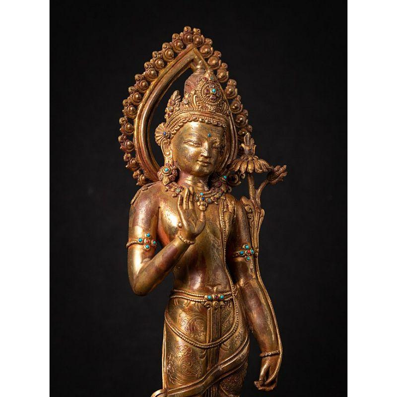Old Bronze Nepali Lokeshwor Statue from Nepal For Sale 2