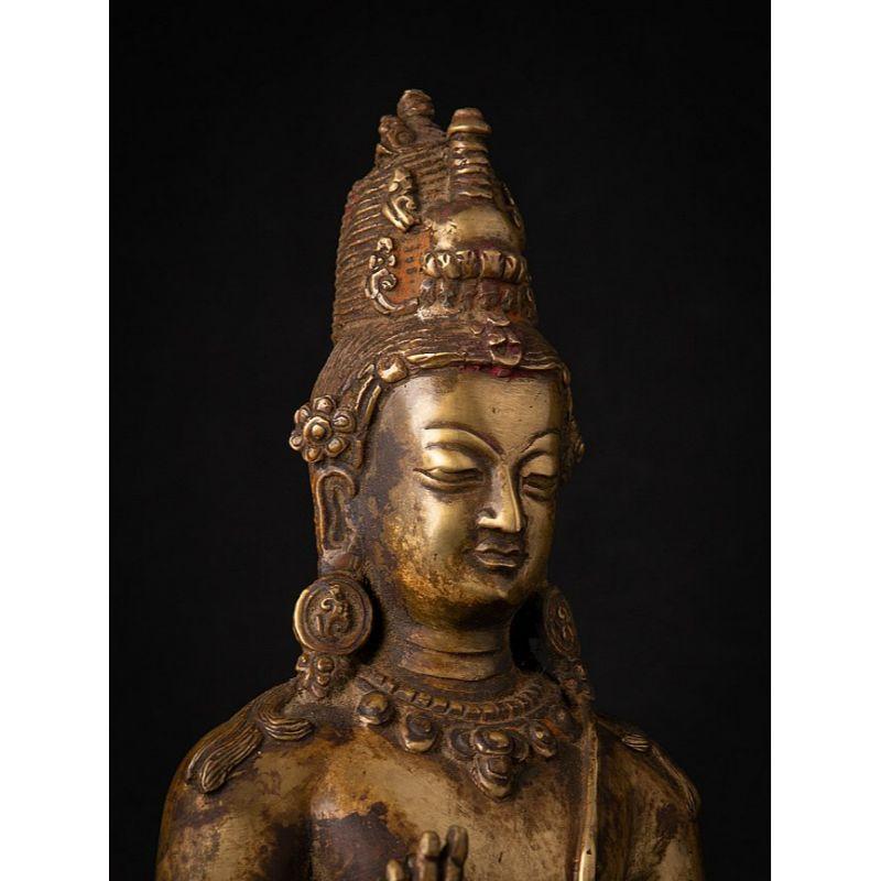 Old Bronze Nepali Lokeshwor Statue from Nepal For Sale 3