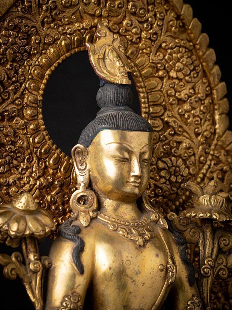 Old Bronze Nepali Lokeshwor Statue from Nepal For Sale at 1stDibs