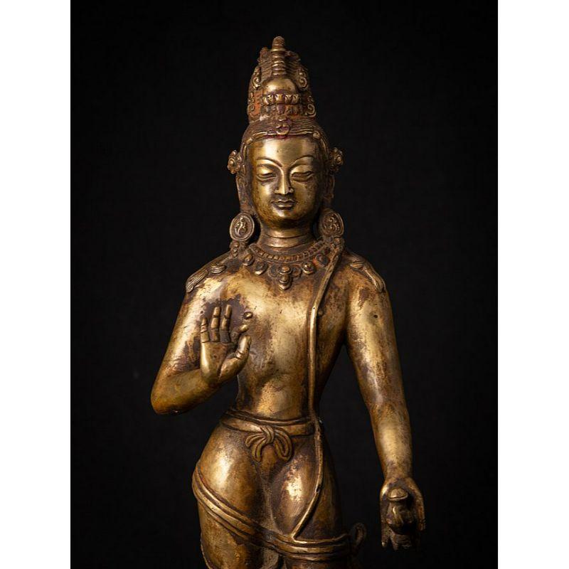 Old Bronze Nepali Lokeshwor Statue from Nepal For Sale 4
