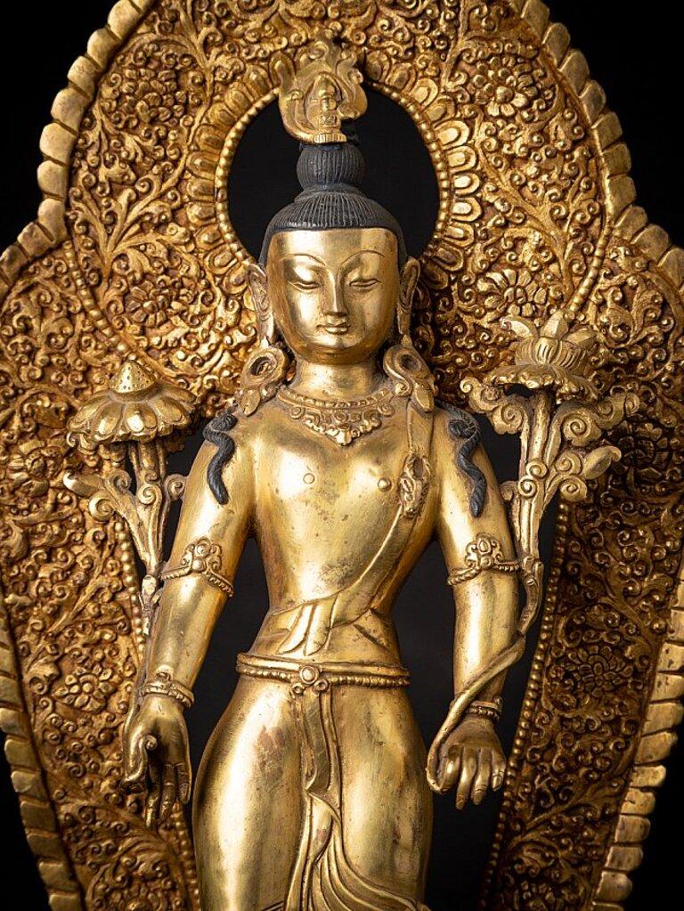 Old Bronze Nepali Lokeshwor Statue from Nepal For Sale at 1stDibs