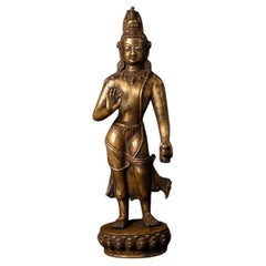 Vintage Old Bronze Nepali Lokeshwor Statue from Nepal