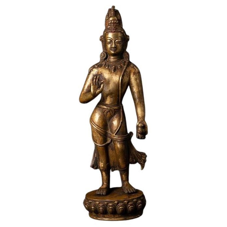Old Bronze Nepali Lokeshwor Statue from Nepal For Sale at 1stDibs