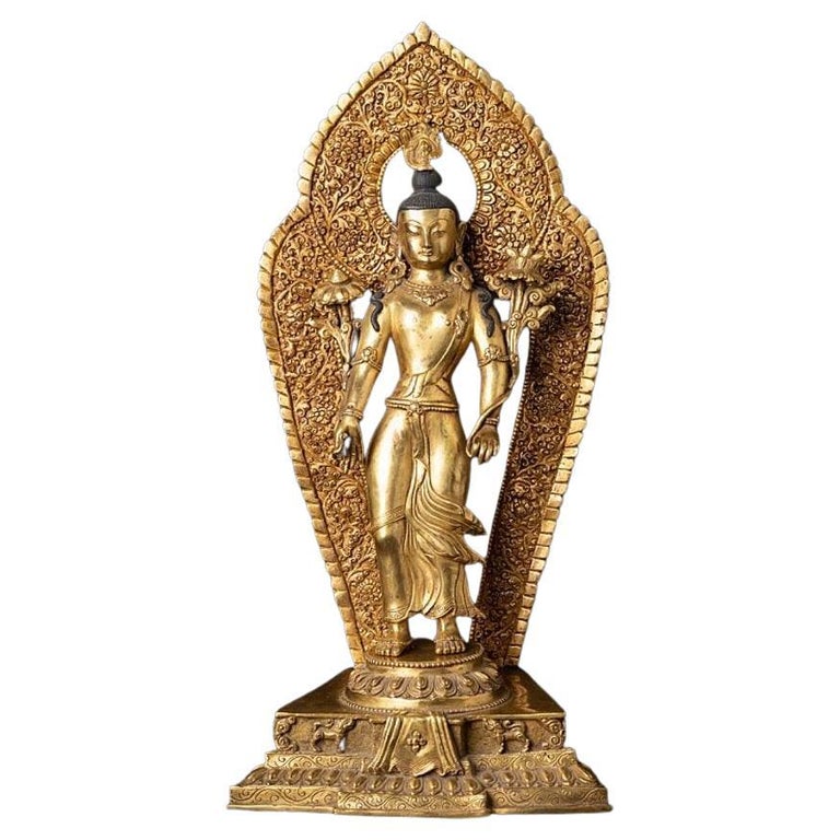 Old Bronze Nepali Lokeshwor Statue from Nepal For Sale at 1stDibs