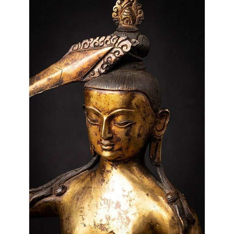 Old bronze Nepali Manjushree statue For Sale at 1stDibs