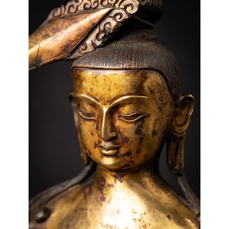 Old bronze Nepali Manjushree statue For Sale at 1stDibs