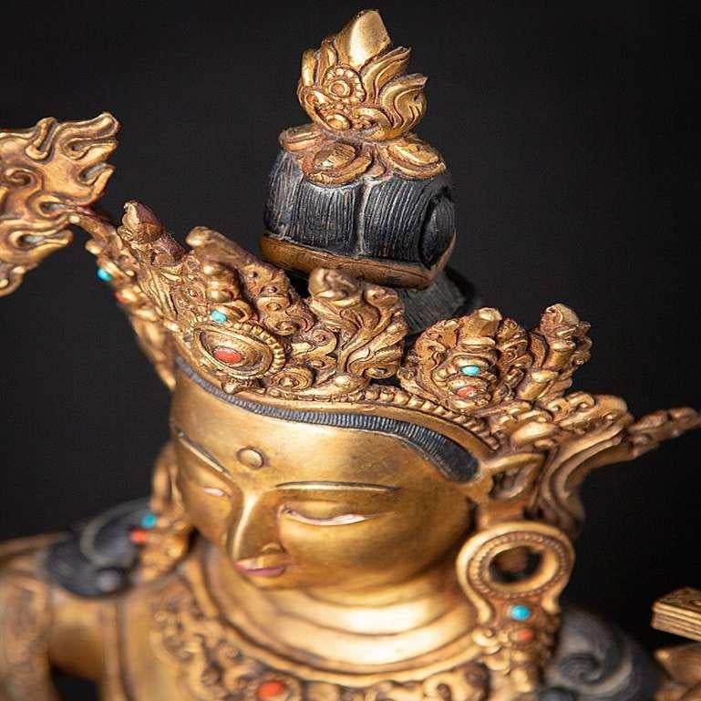 Old Bronze Nepali Manjushree Statue from Nepal For Sale 9