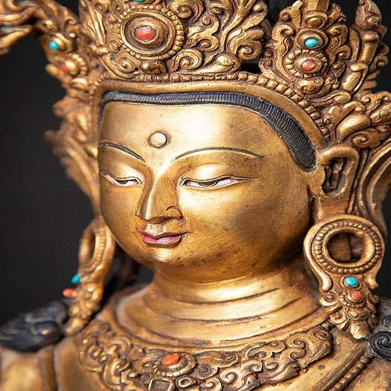 Old Bronze Nepali Manjushree Statue from Nepal For Sale 10