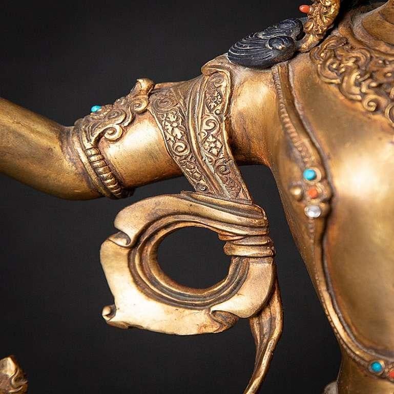 Old Bronze Nepali Manjushree Statue from Nepal For Sale 13