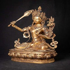 Old Bronze Nepali Manjushree Statue from Nepal