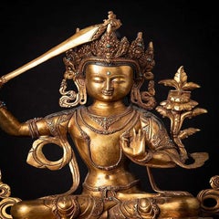 Old bronze Nepali Manjushri statue from Nepal