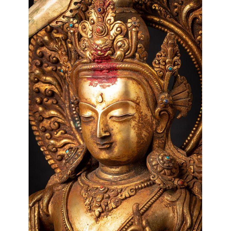 Old Bronze Nepali Manjushri Statue from Nepal For Sale 1