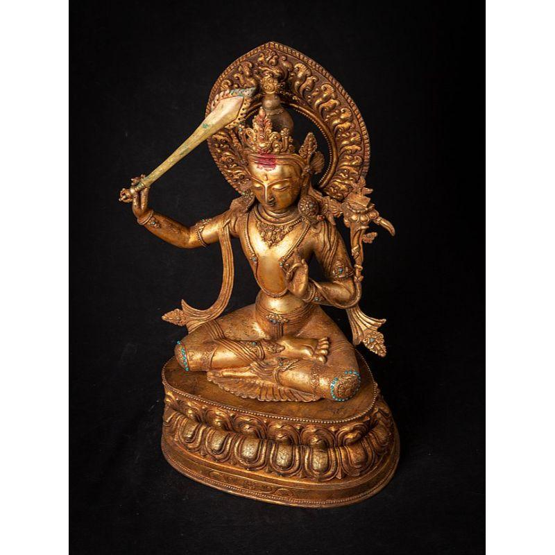 Old Bronze Nepali Manjushri Statue from Nepal For Sale 2