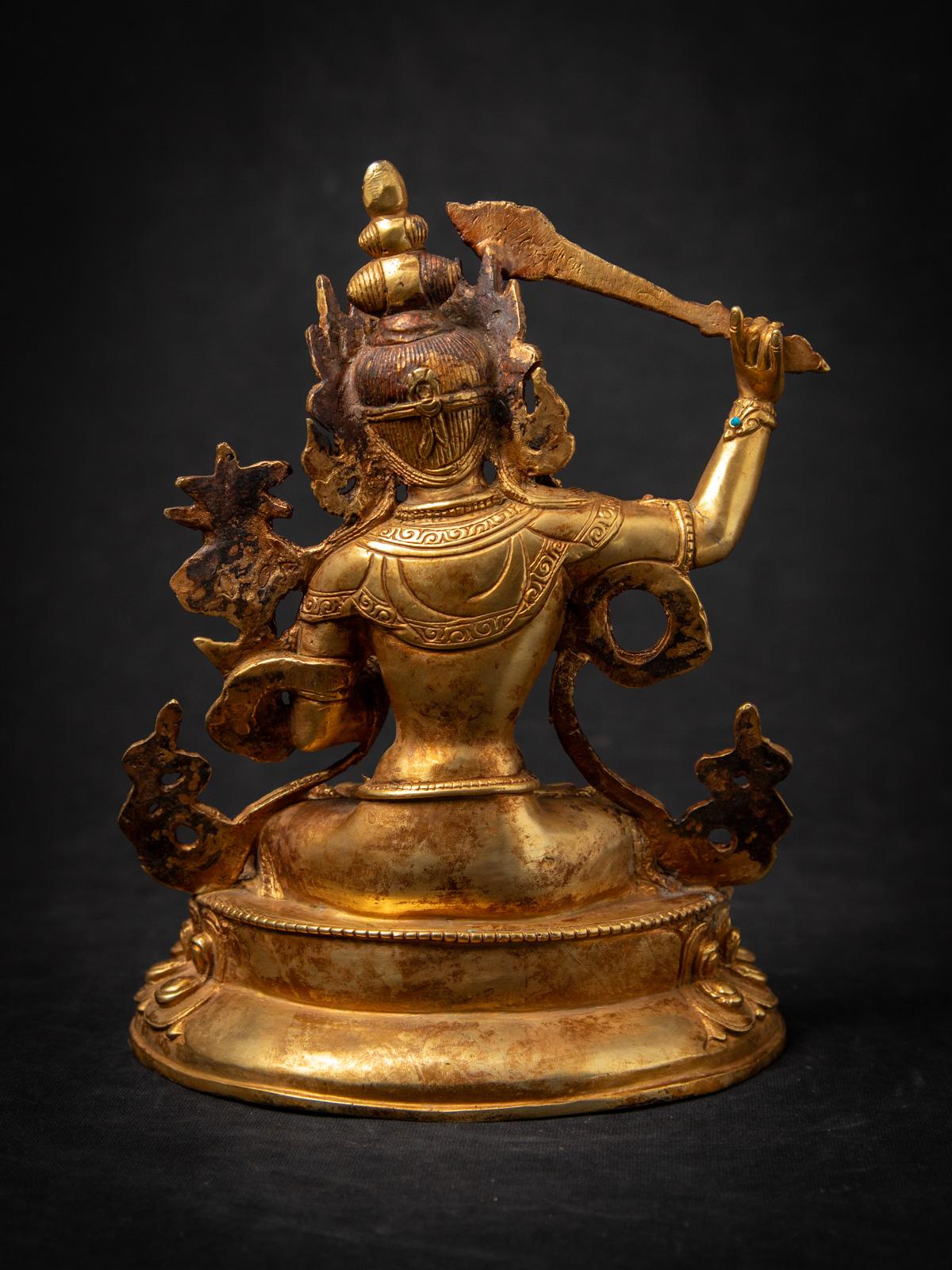 Antica statua di bronzo nepalese di Manjushri - Buddha originali in vendita 3