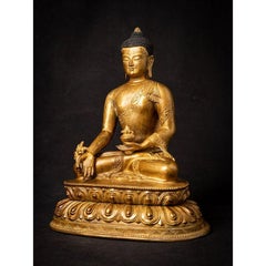 Old Bronze Nepali Medicine Buddha Statue from Nepal