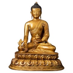 Old Bronze Nepali Medicine Buddha Statue from Nepal