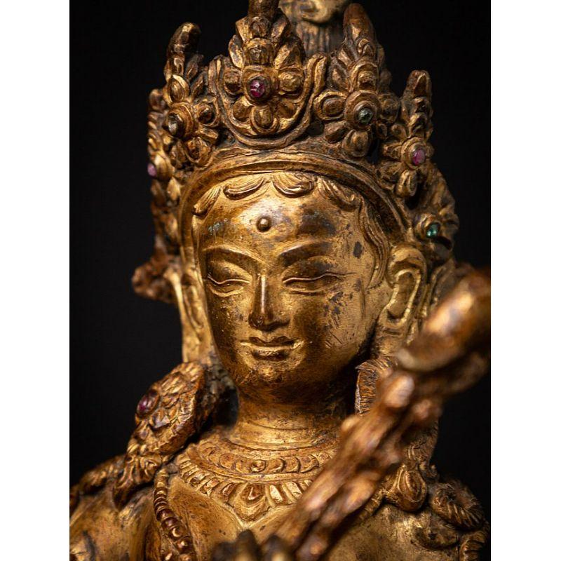 Old Bronze Nepali Saraswati Statue from Nepal 10