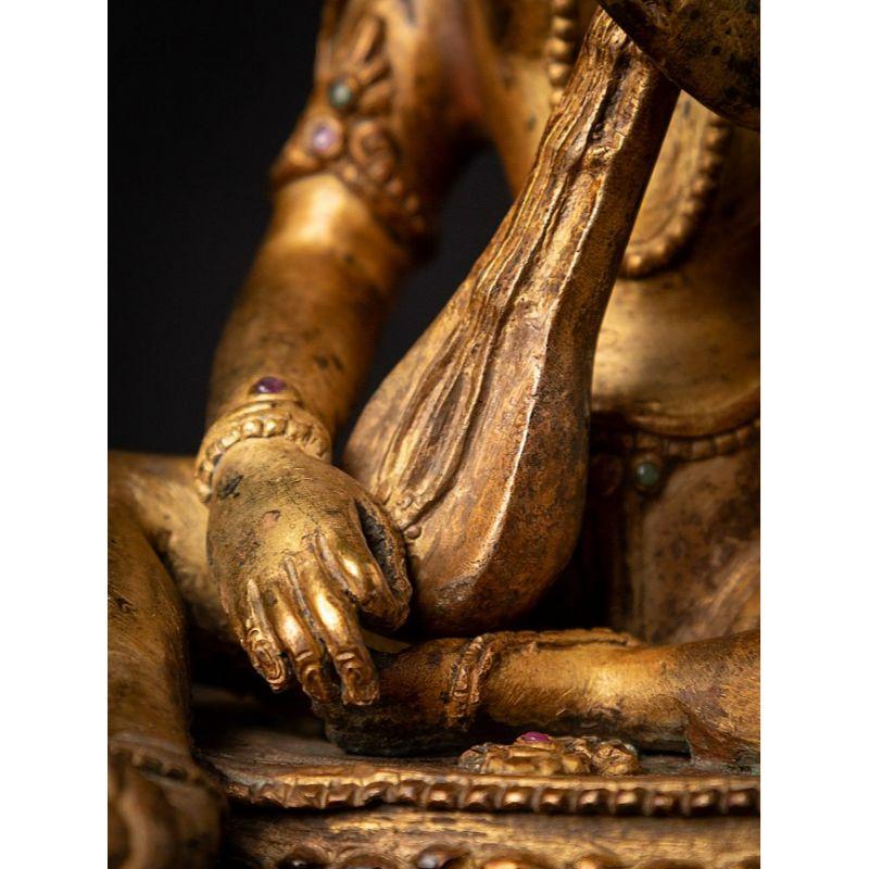 Old Bronze Nepali Saraswati Statue from Nepal 12