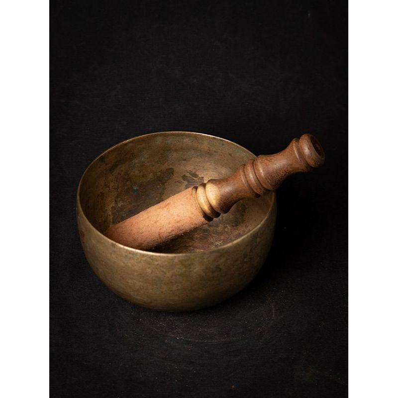 Bol à chant népalais en bronze ancien du Népal Bon état - En vente à DEVENTER, NL