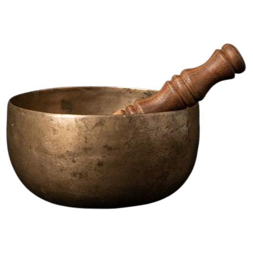 Old Bronze Nepali Singing Bowl from Nepal For Sale