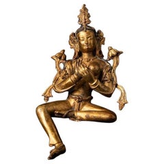Statue de Tara népalaise en bronze ancien du Népal