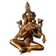 Statue de Tara népalaise en bronze ancien du Népal