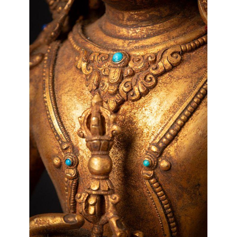 Old Bronze Nepali Vajrasattva Statue from Nepal For Sale 5