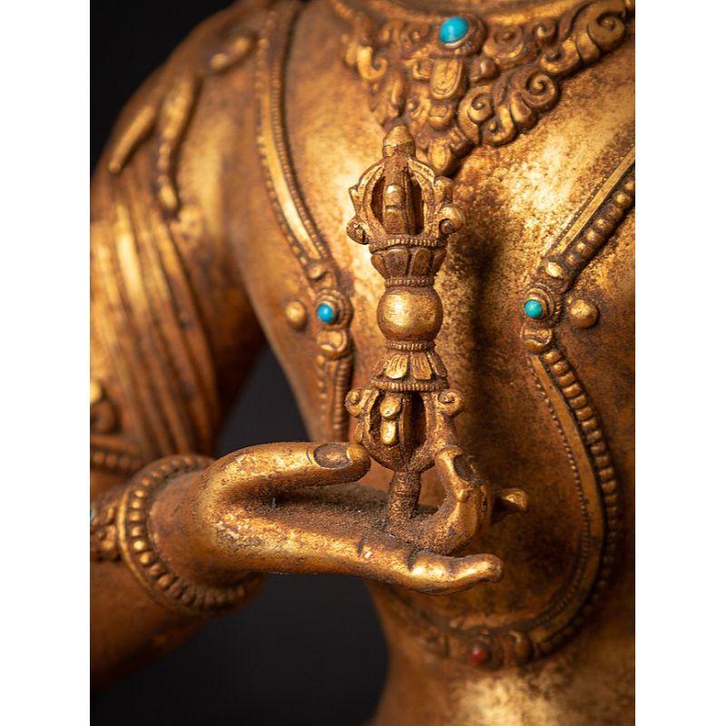 Old Bronze Nepali Vajrasattva Statue from Nepal For Sale 6