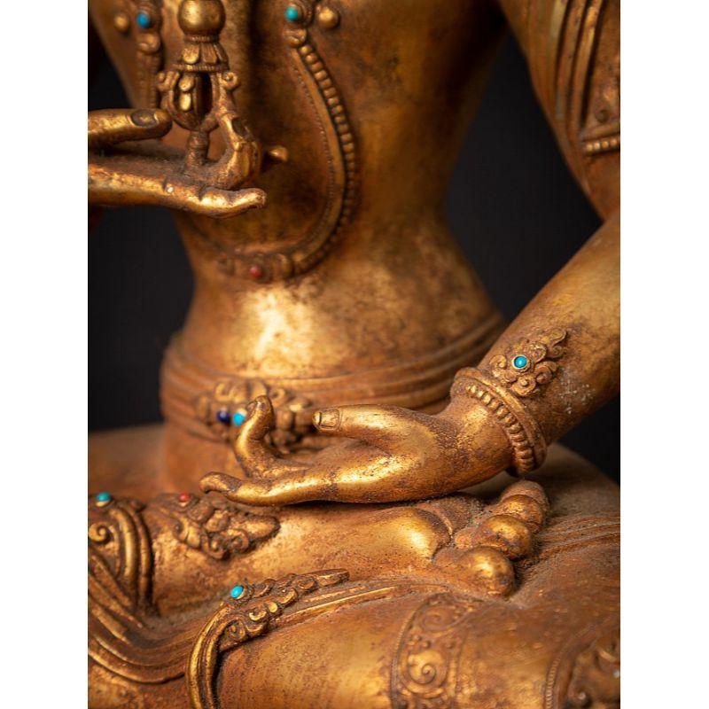 Old Bronze Nepali Vajrasattva Statue from Nepal For Sale 7