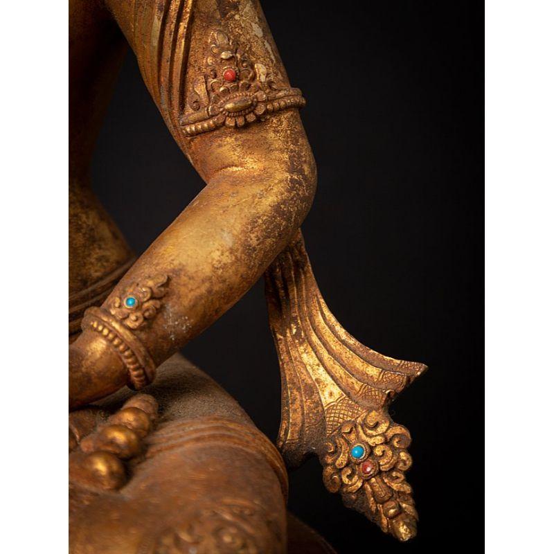 Old Bronze Nepali Vajrasattva Statue from Nepal For Sale 8