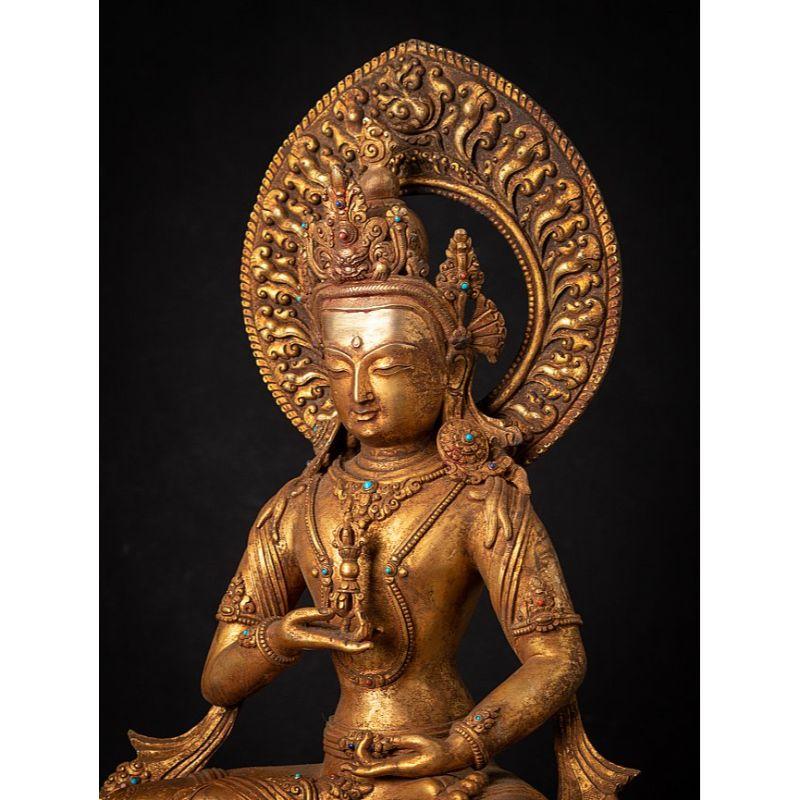 Old Bronze Nepali Vajrasattva Statue from Nepal In Good Condition For Sale In DEVENTER, NL